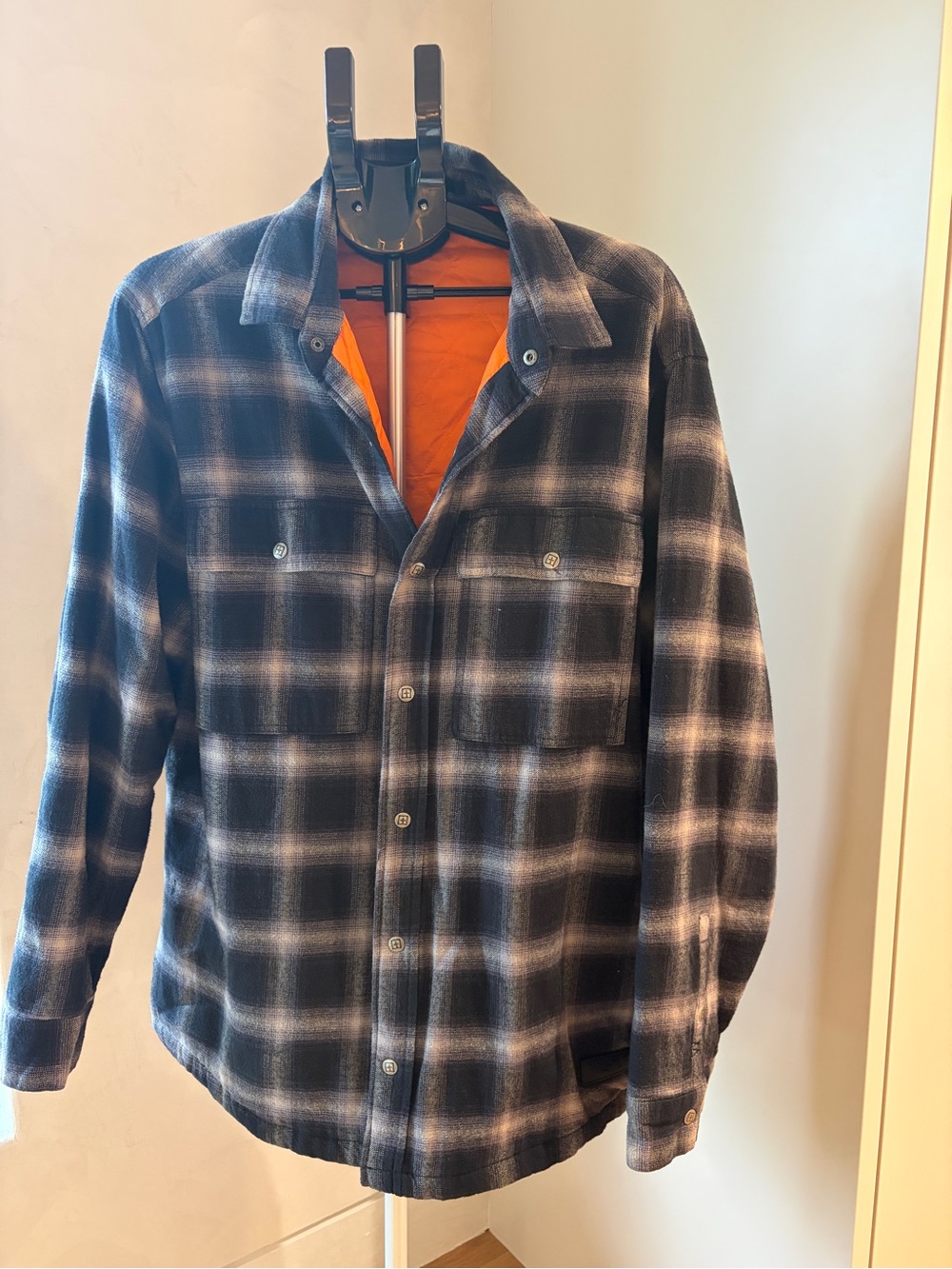 Men's Plaid Flannel shirt Jacket - Black & The Gray
